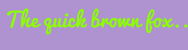 Image with Font Color 8CFF00 and Background Color AE93D0